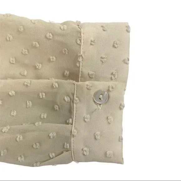 Stitch Fix Ellison Swiss Dot top ivory blouse -M - Picture 8 of 17